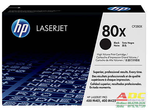 Mực in HP 80X High Yield Black Original LaserJet Toner Cartridge (CF280X)